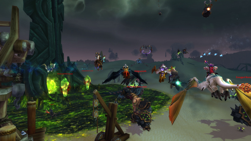 The skies over Tanaris, swarming with players.